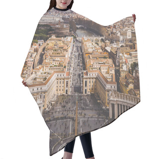 Personality  Aerial View Of Crowded People At St. Peter's Square, Vatican, Italy Hair Cutting Cape