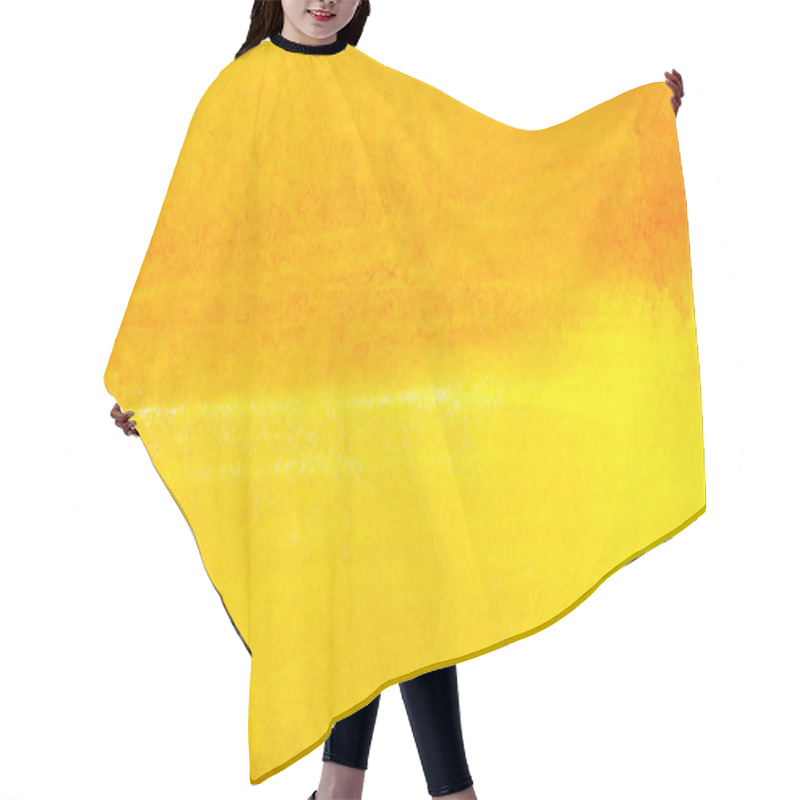 Personality  top view of yellow watercolor spill with copy space  hair cutting cape