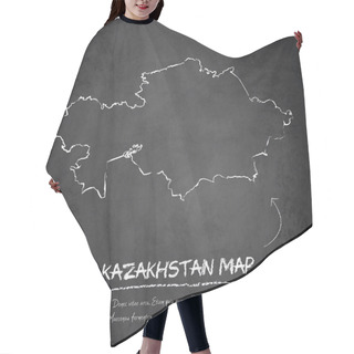 Personality  Kazakhstan Map Blackboard Chalkboard Vector Hair Cutting Cape