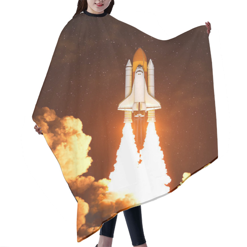 Personality  Night Launch Of The American Space Shuttle Hair Cutting Cape