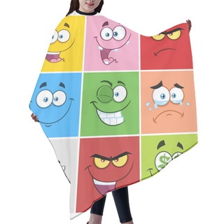Personality  Set Of Face Expressions Hair Cutting Cape