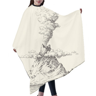 Personality  Active Volcano Drawing Hair Cutting Cape
