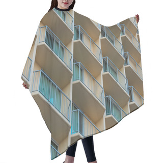 Personality  Outside Balconies Of A Hotel Or Apartment Complex Hair Cutting Cape