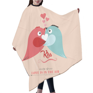Personality  Valentine Bird Couple Kissed Lovely Hair Cutting Cape