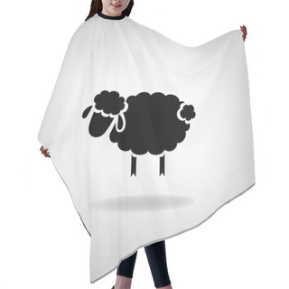 Personality  Black Silhouette Of Sheep On A Light Background Hair Cutting Cape