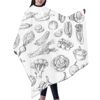 Personality  Hand Drawn Vegetable Hair Cutting Cape