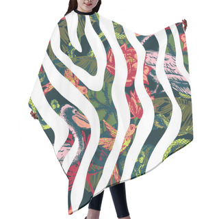 Personality  Hand Draw Tropical Fantasy Background. Hair Cutting Cape