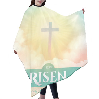 Personality  Christian Religious Design For Easter Celebration. Rectangular Vertical Vector Hair Cutting Cape