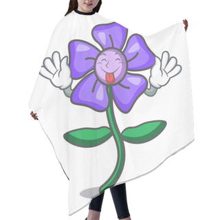 Personality  Tongue Out Periwinkle Flower Mascot Cartoon Hair Cutting Cape