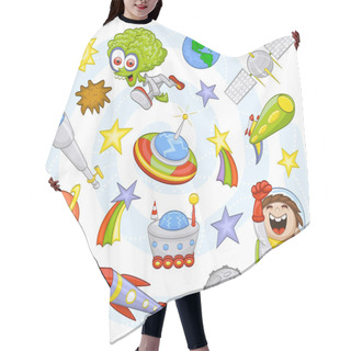 Personality  Cartoon Outer Space Set Hair Cutting Cape
