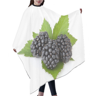 Personality  Three Ripe Blackberries With Leaves Hair Cutting Cape
