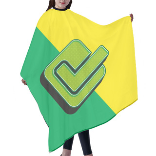 Personality  Accept Green And Yellow Modern 3d Vector Icon Logo Hair Cutting Cape