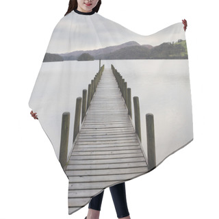 Personality  Wooden Jetty In The Lake District Hair Cutting Cape