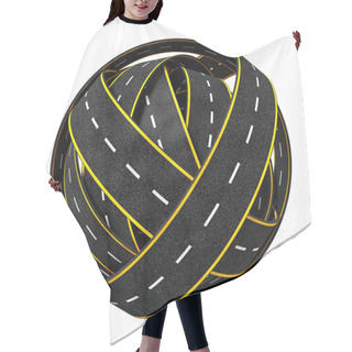 Personality  Tangle Ball Of Road Isolated On White Background Hair Cutting Cape