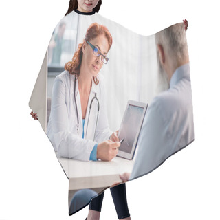Personality  Doctor And Senior Patient Hair Cutting Cape