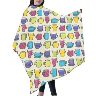 Personality  Drinking Mugs Seamless Background Hair Cutting Cape