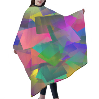 Personality  Design Of Graded And Translucent Colored Squares In Overlapping  Hair Cutting Cape