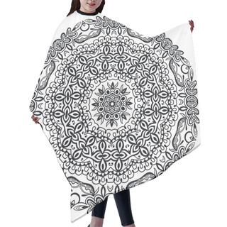 Personality  Mandala Round Ornament, Floral Geometric Circular Pattern Hair Cutting Cape