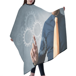 Personality  Engineer Work With Gear Hair Cutting Cape
