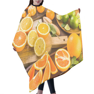 Personality  Variety Of Citrus Fruits Hair Cutting Cape