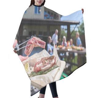Personality  Man Grilling Meat  Hair Cutting Cape