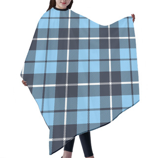 Personality  Blue  Tartan Fabric Texture In A Square Pattern Seamless Hair Cutting Cape