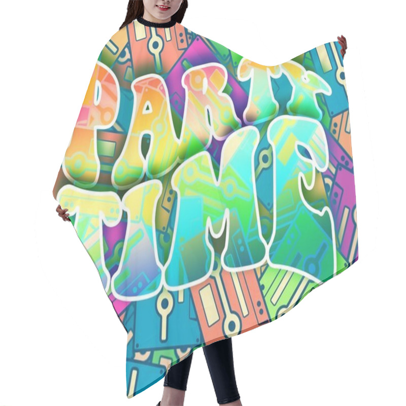 Personality  Party Time Retro Concept Vintage Poster Design Hair Cutting Cape