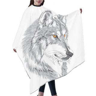 Personality  Wolf Muzzle Sketch Hair Cutting Cape