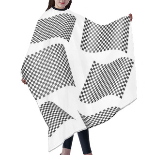 Personality  Checkered Racing Flags Hair Cutting Cape