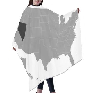 Personality  Black Location Map Of US Federal State Of Nevada Inside Gray Map Of The United States Of America Hair Cutting Cape