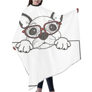 Personality  Dog In Glasses Hair Cutting Cape