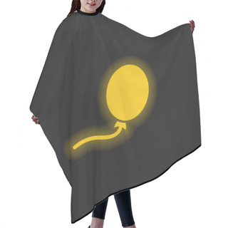 Personality  Balloon Black Oval Shape Yellow Glowing Neon Icon Hair Cutting Cape