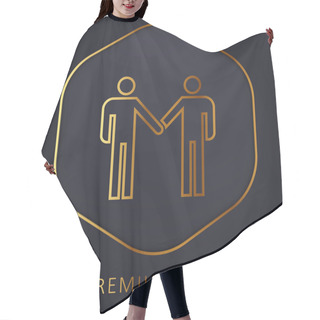 Personality  Agreement Golden Line Premium Logo Or Icon Hair Cutting Cape