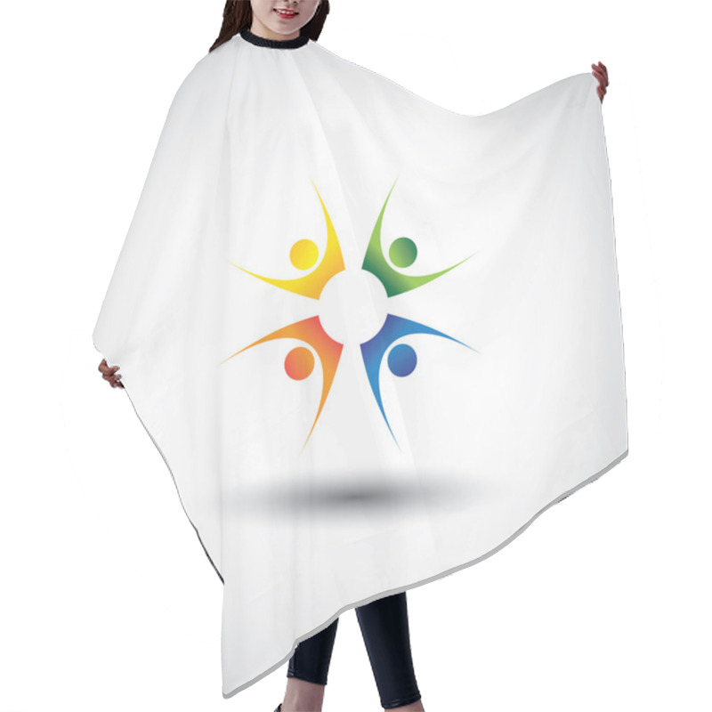 Personality  Colorful Employees & Executives Together In Meetings - Vector Gr Hair Cutting Cape