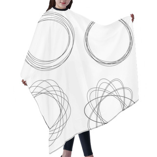 Personality  Random Circles, Circular Rings Geometric Design Element Hair Cutting Cape