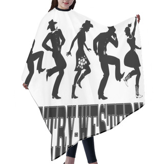 Personality  Country-western Dance Silhouette Banner Hair Cutting Cape