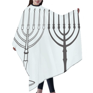 Personality  Hanukkah Menorah With Candles Hair Cutting Cape