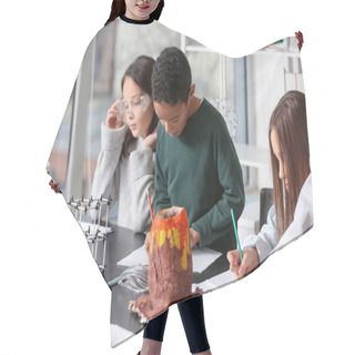 Personality  Little Children Studying Chemistry In Science Classroom Hair Cutting Cape