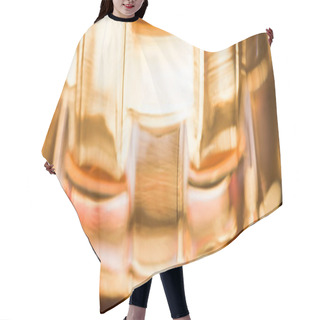 Personality  Close Up View Of Brandy In Textured Glass, Panoramic Shot Hair Cutting Cape
