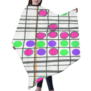 Personality  Abstract Graph Chart With Colored Stickers Filling In Boxes With Some Lines Hair Cutting Cape