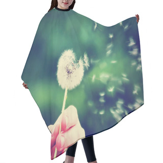 Personality  Woman Blowing On Dandelion Hair Cutting Cape