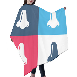 Personality  Big Nose Blue And Red Four Color Minimal Icon Set Hair Cutting Cape