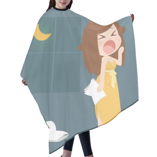 Personality  Young Business Woman Yawning Hair Cutting Cape
