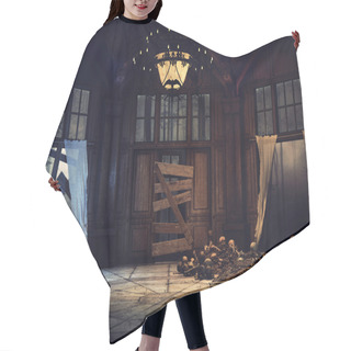 Personality  Scary Ruined Mansion Hair Cutting Cape