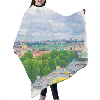 Personality  Watercolor Drawing Of Top Aerial Panoramic View Of Saint Petersburg Hair Cutting Cape