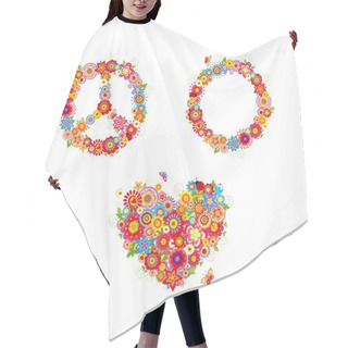 Personality  Hippie Flowers Set Hair Cutting Cape