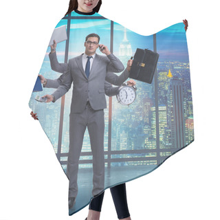 Personality  The Young Businessman In Multitasking Concept Hair Cutting Cape