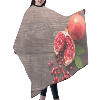 Personality  Ripe Pomegranate Fruit On Wooden Vintage Background Hair Cutting Cape