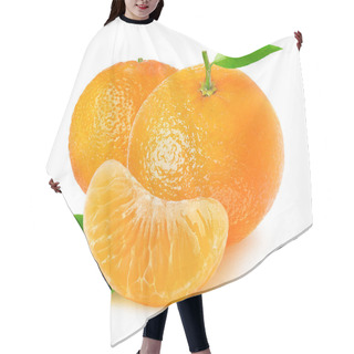 Personality  Isolated Citrus Fruits. Tangerines On White Background With Clipping Path Hair Cutting Cape