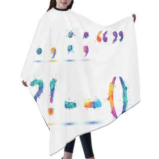 Personality  Punctuation Marks In Rainbow Splash Paint Hair Cutting Cape
